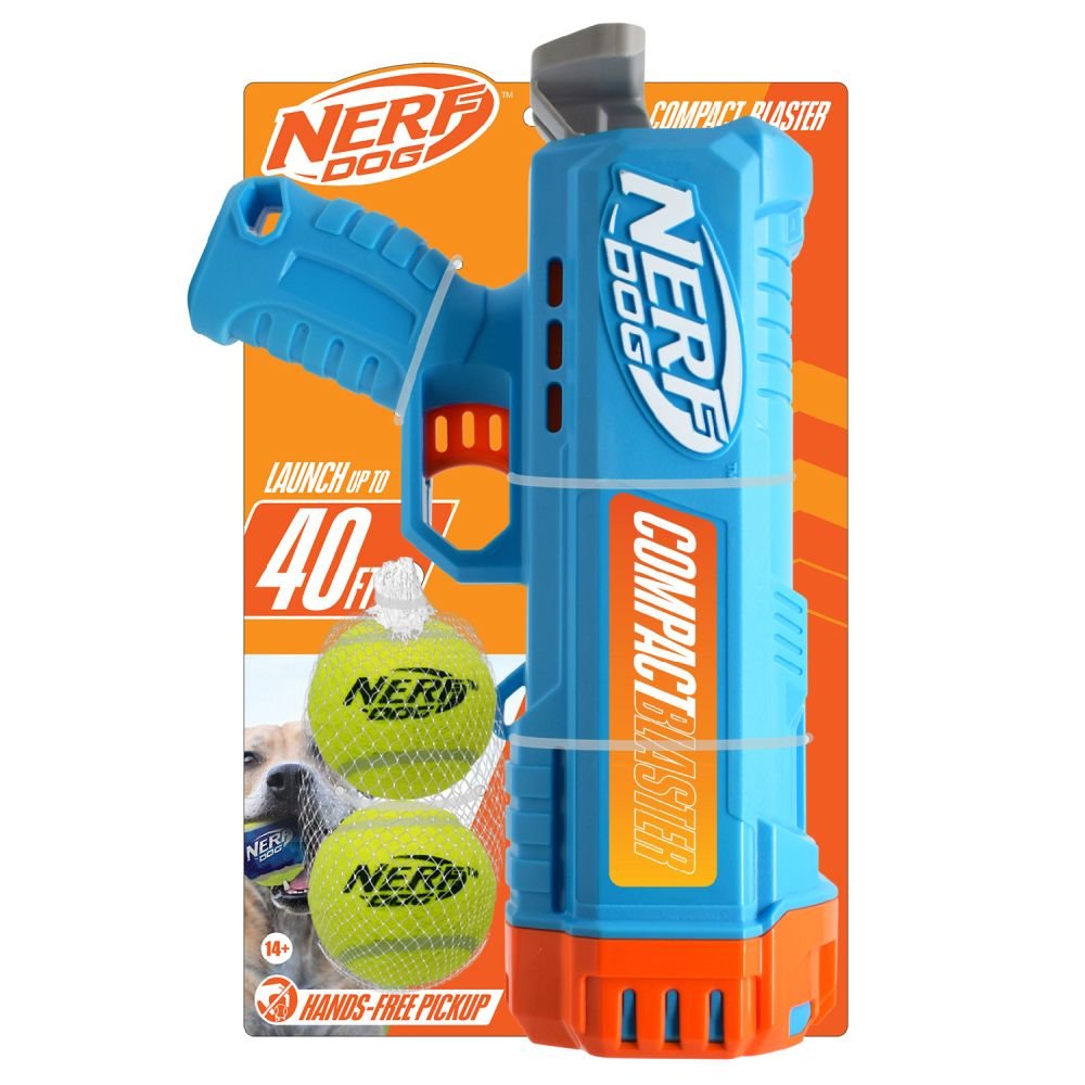 Nerf Dog Compact Blaster With 2x Non Squeak Tennis Balls