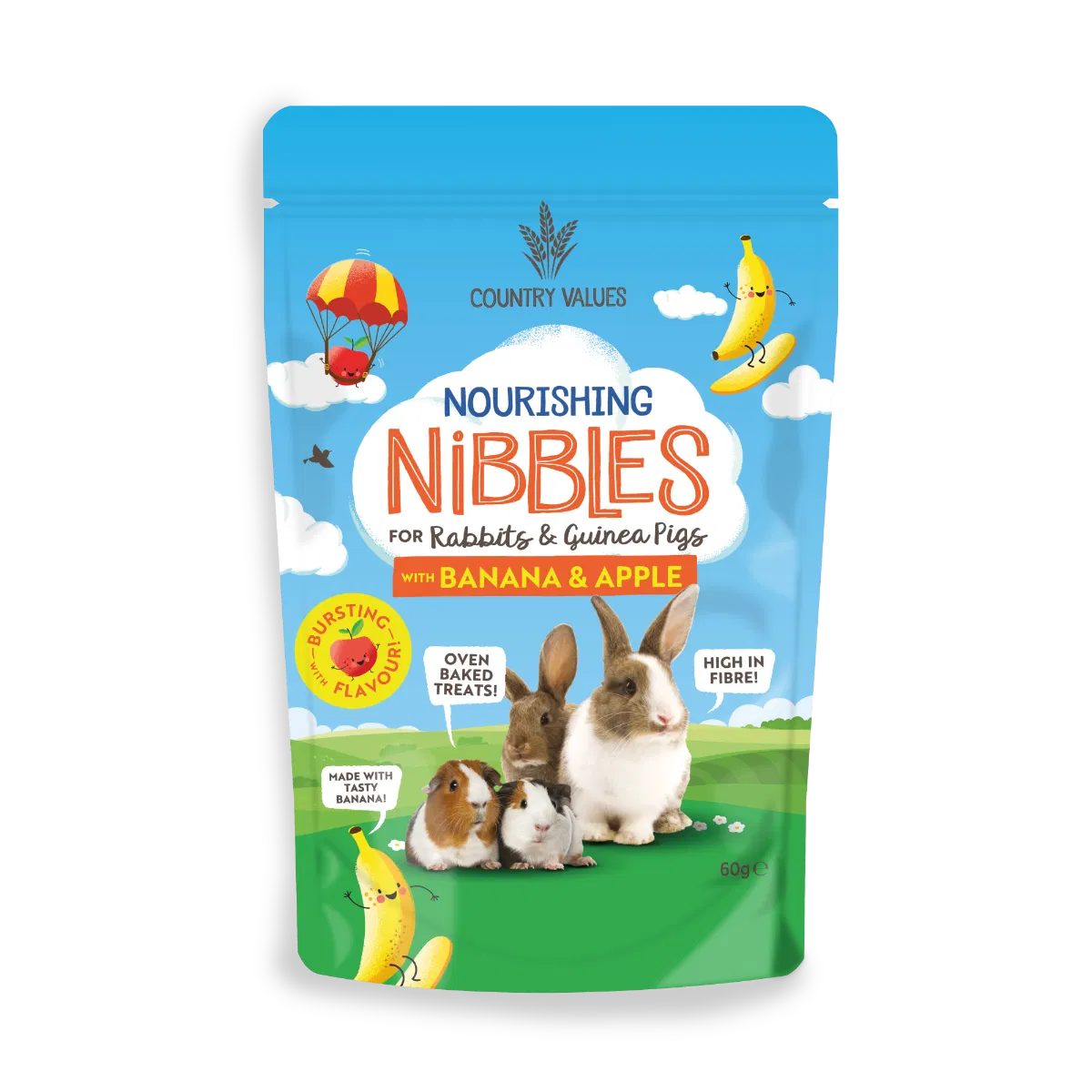 Burgess Country Value Nourishing Nibbles Banana & Apple Treats 60g