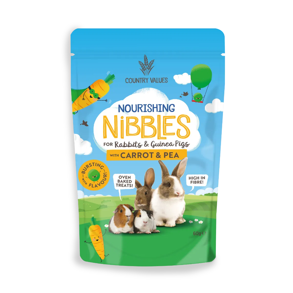 Burgess Country Value Nourishing Nibbles Carrot & Pea Treats 60g