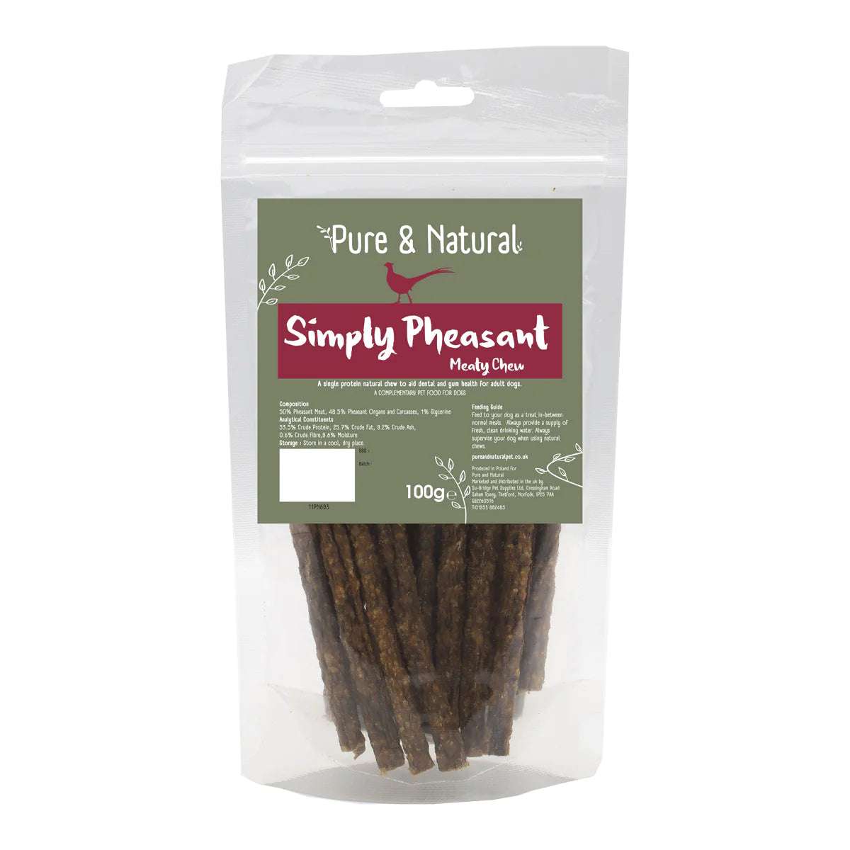 Pure & Natural Simply Pheasant Chew 100g