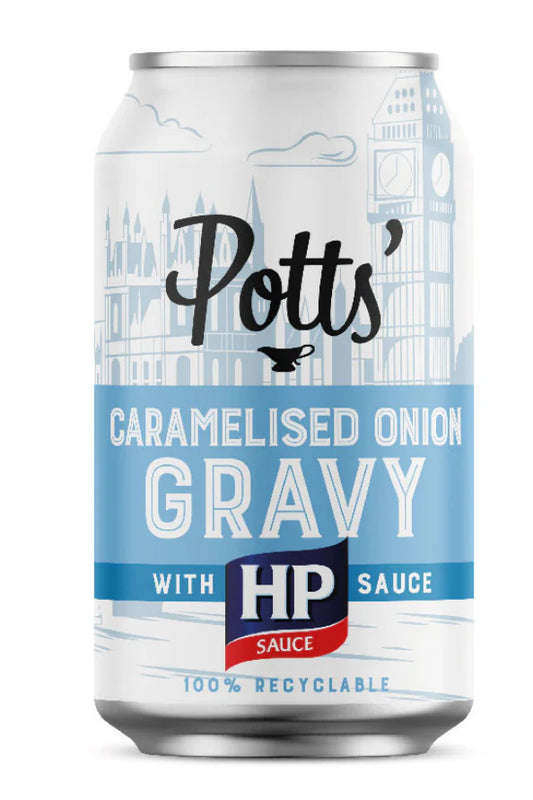 Potts Caramelised Onion Gravy With HP Sauce Can 330g