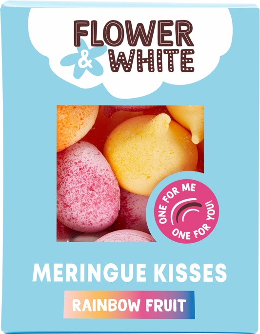 Flower & White Meringue Kisses Rainbow Fruit 100g