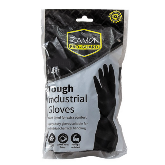 Ramon Black Tough Industrial Large Gloves