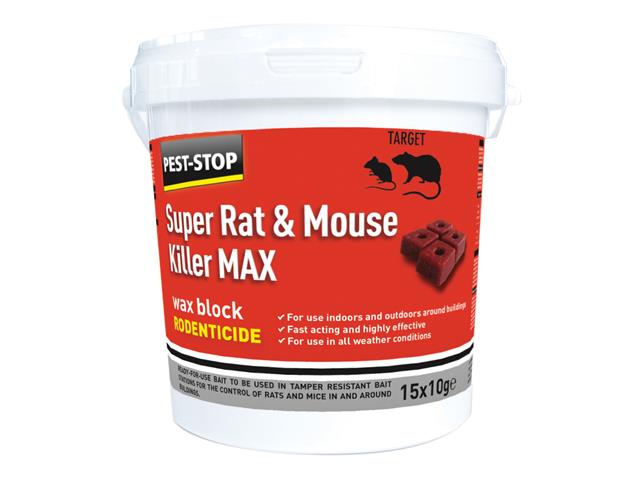 Pest Stop Super Rat & Mouse Killer Wax Blocks 15x 10g