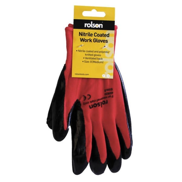 Rolson Nitrile Coated Work Gloves Large Size