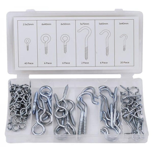 Rolson Hook & Eye Bolt Assortment 80Pcs