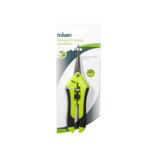 Rolson Stainless Steel Straight Pruning Secateurs