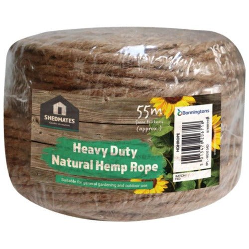 Shedmates Heavy Duty Natural Hemp Rope 55m