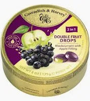 Double Fruit Drops Blackcurrant with Apple Filling, 175g