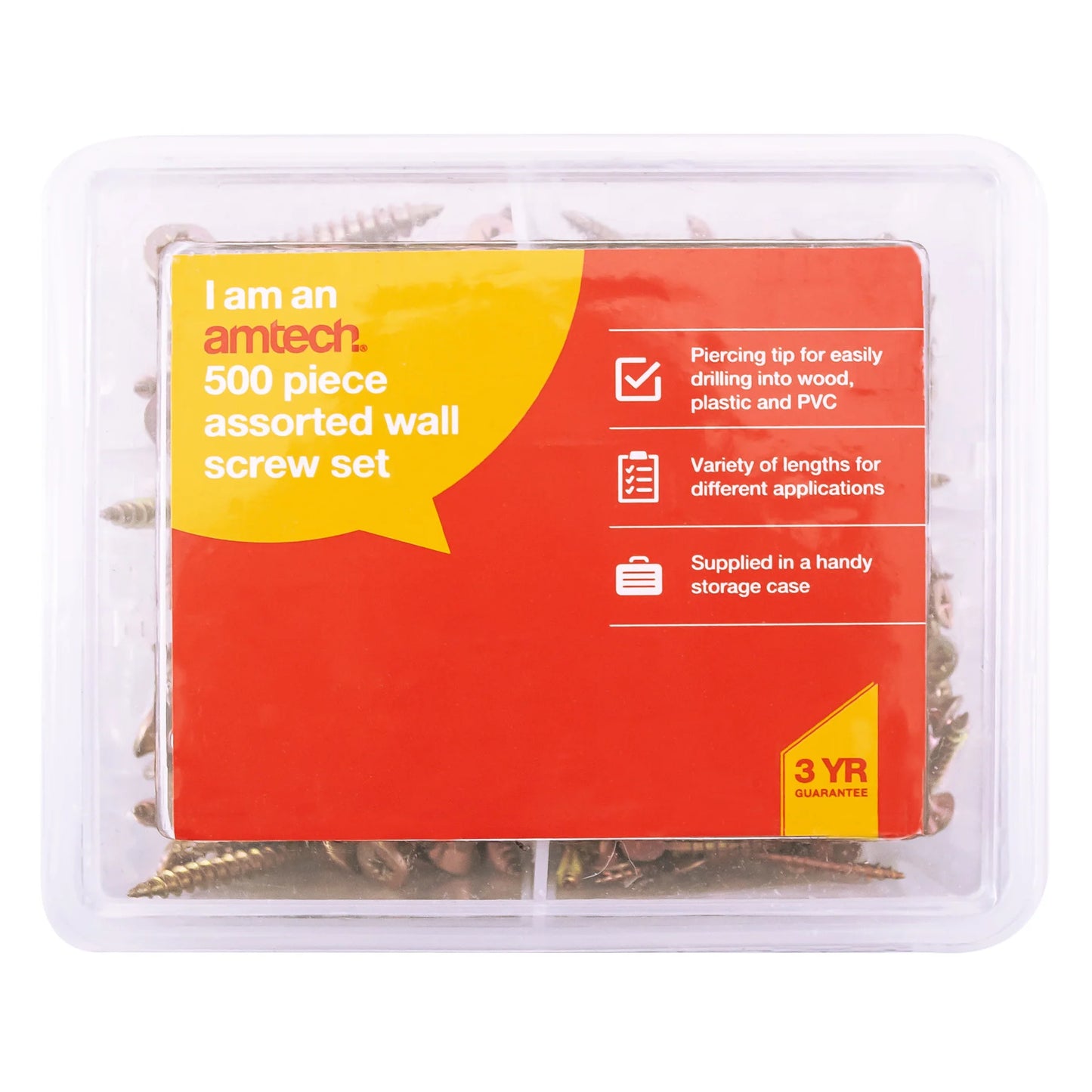 Amtech 500 Piece Wood Screw Set