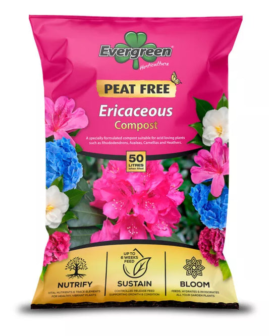 Evergreen Peat Free Ericaceous Compost 40L x 3 bag deal