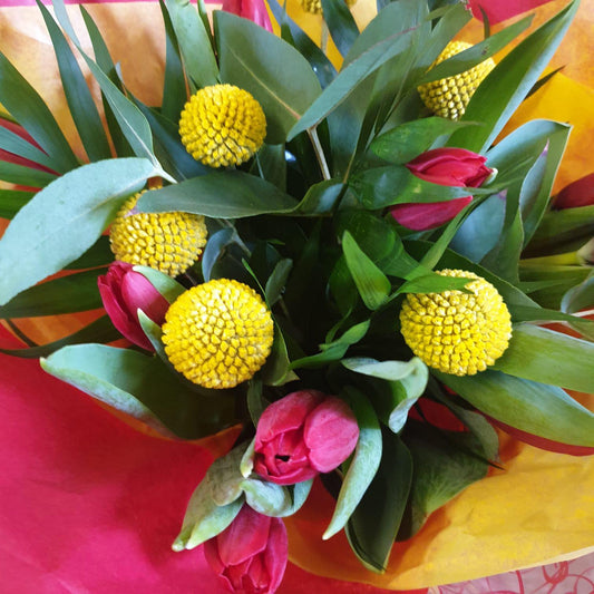 Bright Red Tulip Bouquet