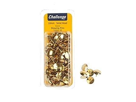 Challenge, 10mm Solid Head Drawing Pins 100pk