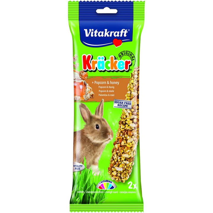 Vitakraft Kracker Rabbit Treat Popcorn & Honey x 2 112g