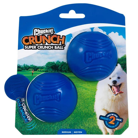 Chuckit! Crunch Ball Crackle Sound Dog Toy Launcher Compatible 2 Pack Medium
