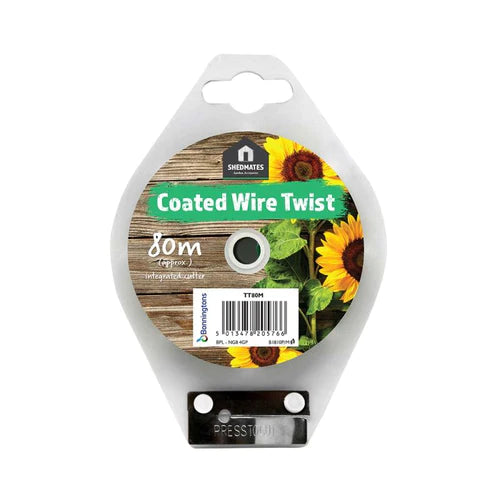 Shedmates Coated Wire Twist With Integrated Cutter-80M
