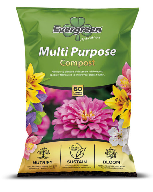 Multi-Purpose Compost, 60Ltr, Evergreen