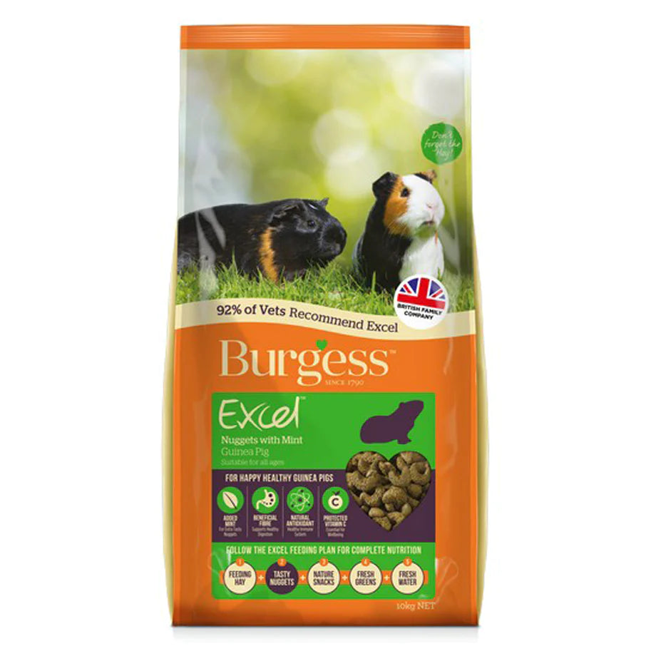 Burgess Excel Guinea Pig Nuggets with Mint, 10kg