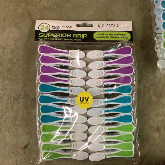 Orwell, Superior Grip Spring Pegs 24pk