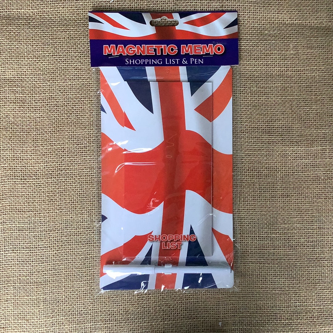Union Flag Magnetic Memo Shopping List & Pen