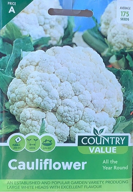 All The Year Round Cauliflower Seeds, Country Value