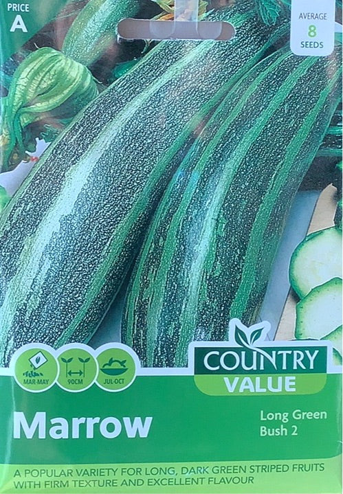 Long Green Bush Marrow Seeds, Country Value