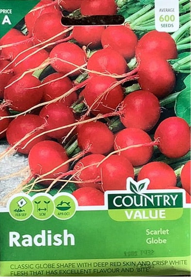 Scarlet Globe Radish Seeds, Country Value
