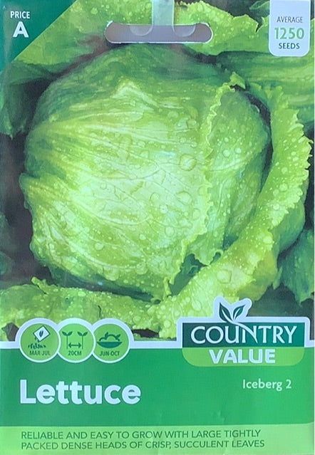 Iceberg 2 Lettuce Seeds, Country Value
