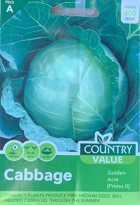 Cabbage Seeds, Golden Acre. Country Value