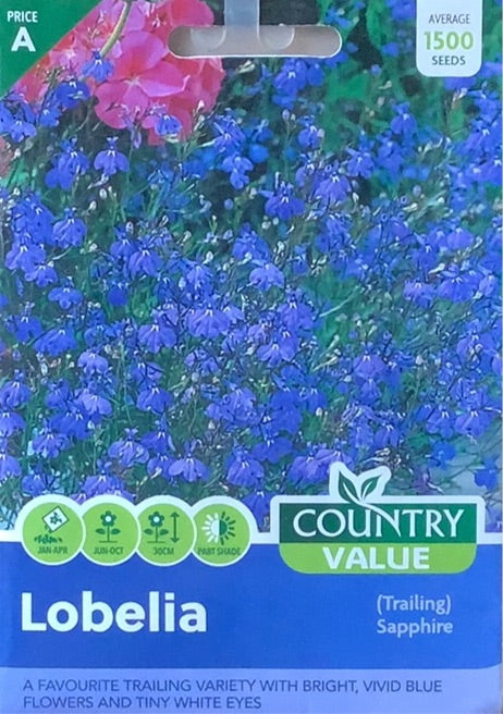 Lobelia Seeds, Sapphire. Country Value