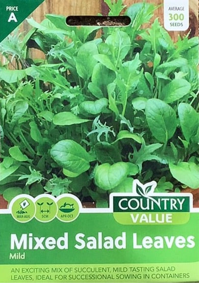 Mild Mixed Salad Leaf Seeds, Country Value