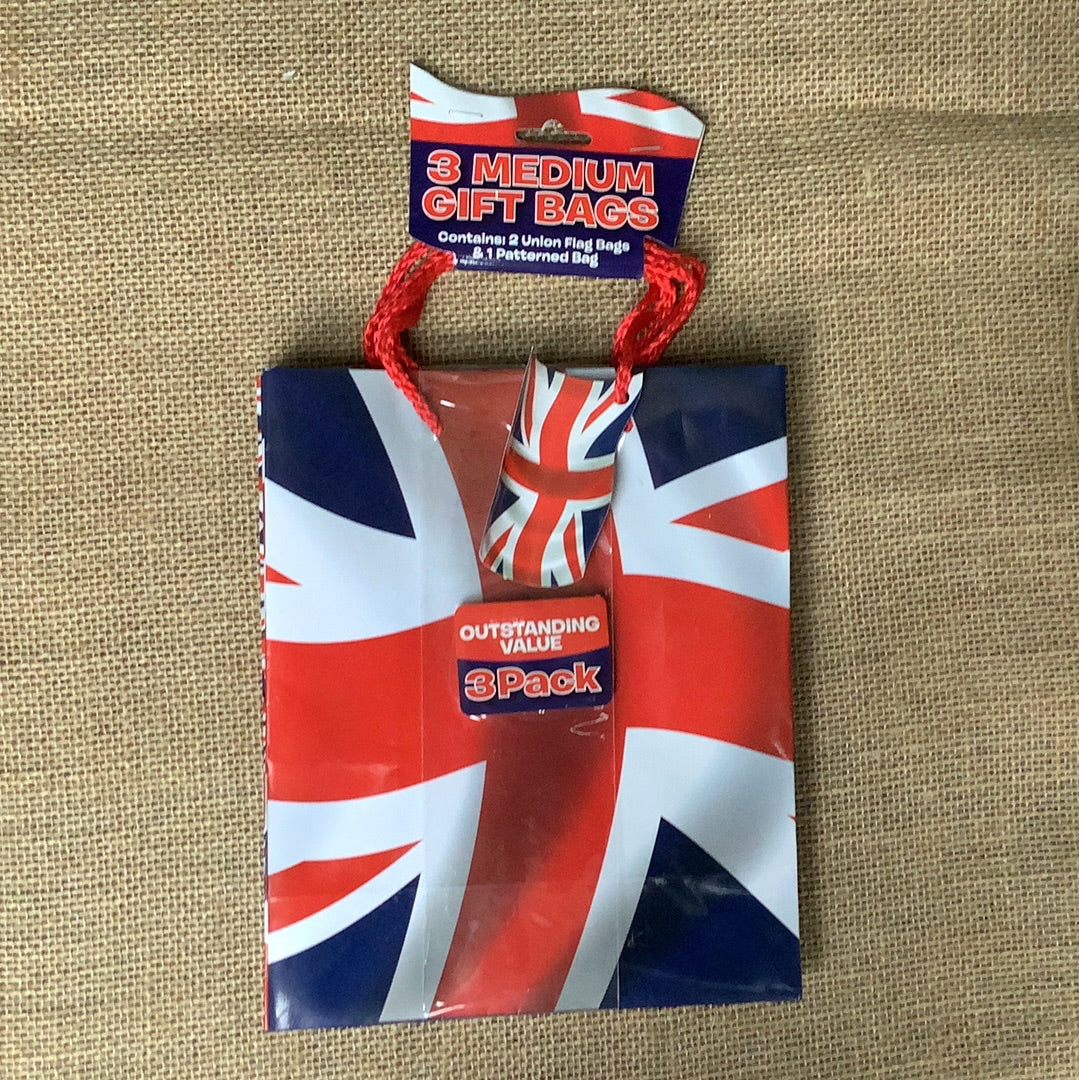 Union Flag Gift Bags-3pk