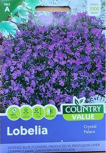 Lobelia Seeds, Crystal Palace. Country Value
