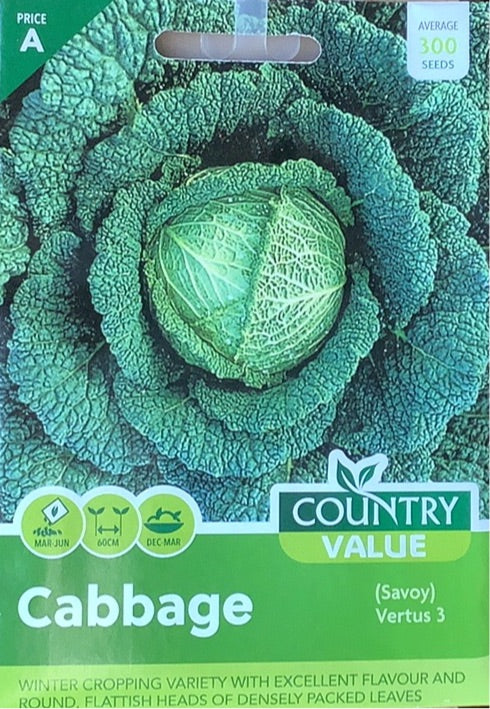 Savoy Cabbage Seeds, Country Value