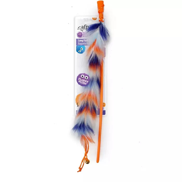 All For Paws Fluffy Wand Orange Cat Toy